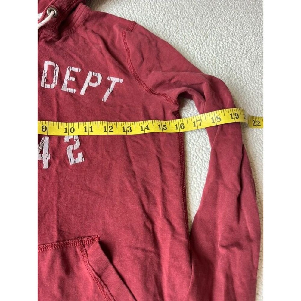 Y2K Abercrombie & Fitch Burgundy Athletic Dept Full Zip Hoodie Sweatshirt Small - Picture 10 of 10